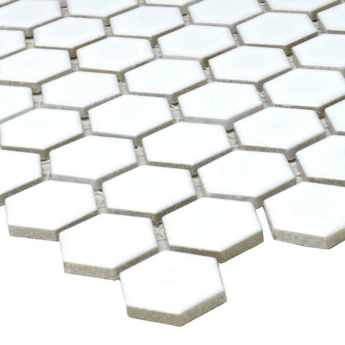 Sample - Pixel White Hexagon Gloss 23x23
