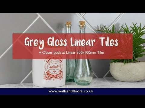 Bricks Grey Gloss Ceramic Metro Wall Tiles 300x100x7mm