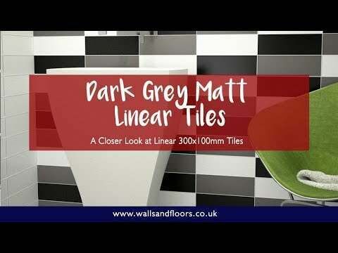 Bricks Dark Grey Matt Ceramic Metro Wall Tiles 300x100x7mm