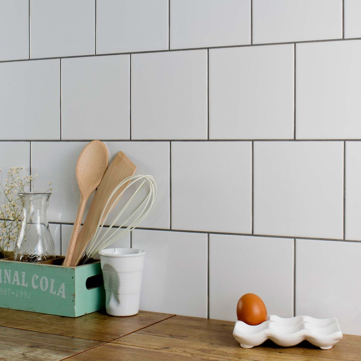 Sample - Timeless Matt White Flat Tiles 150x150