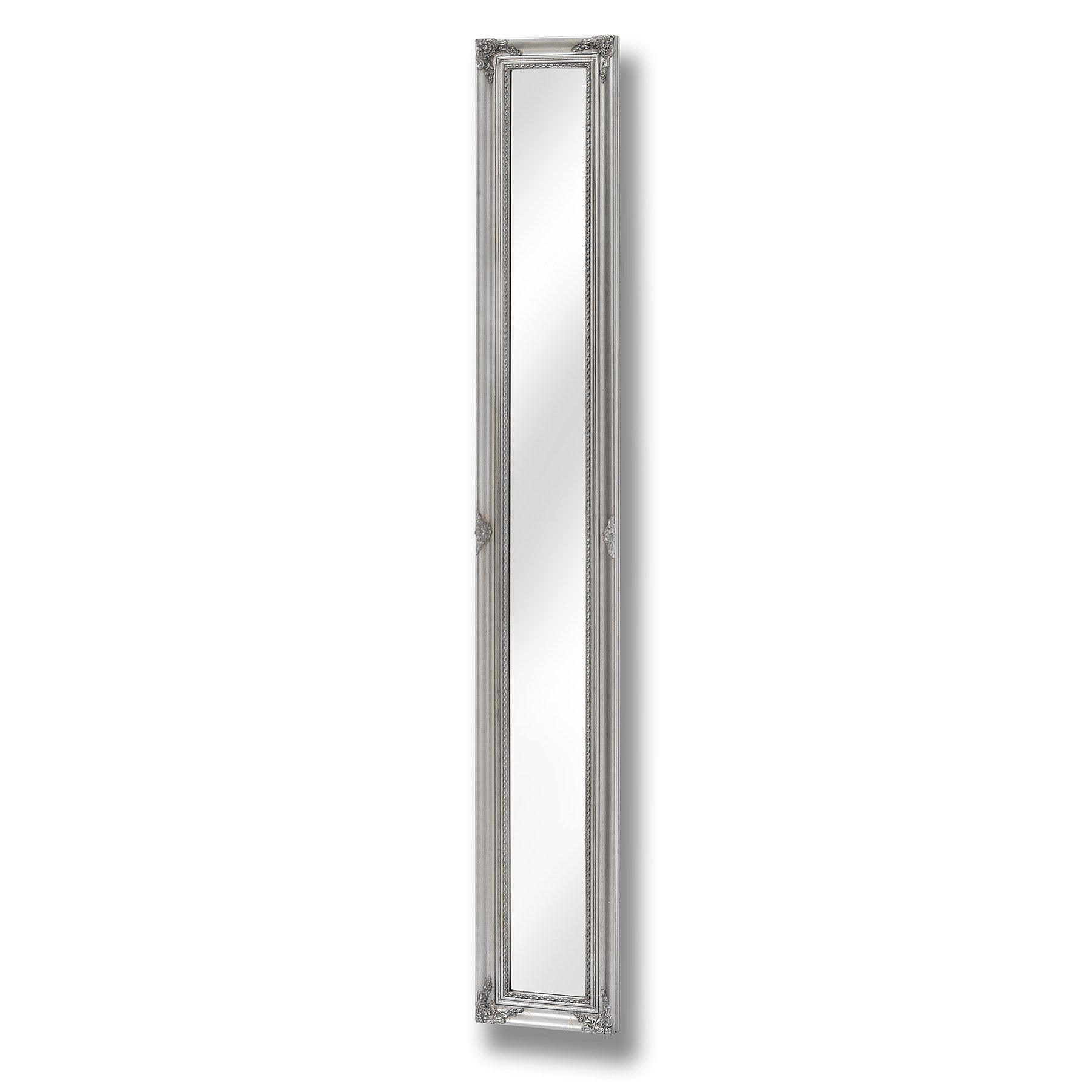 Baroque Slimline Antique Silver Full Length Mirror