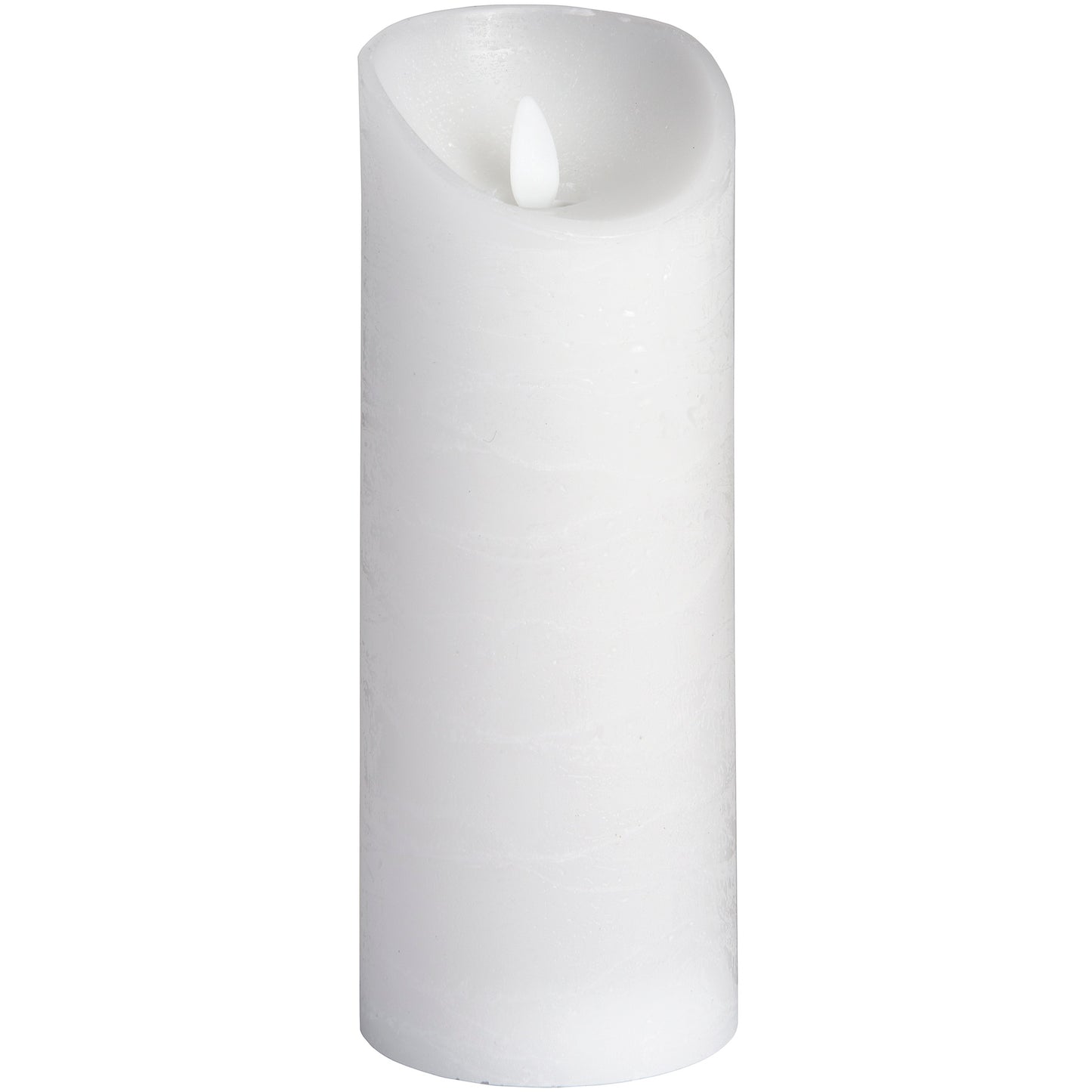 Luxe Collection 3 x 8 White Flickering Flame LED Wax Candle