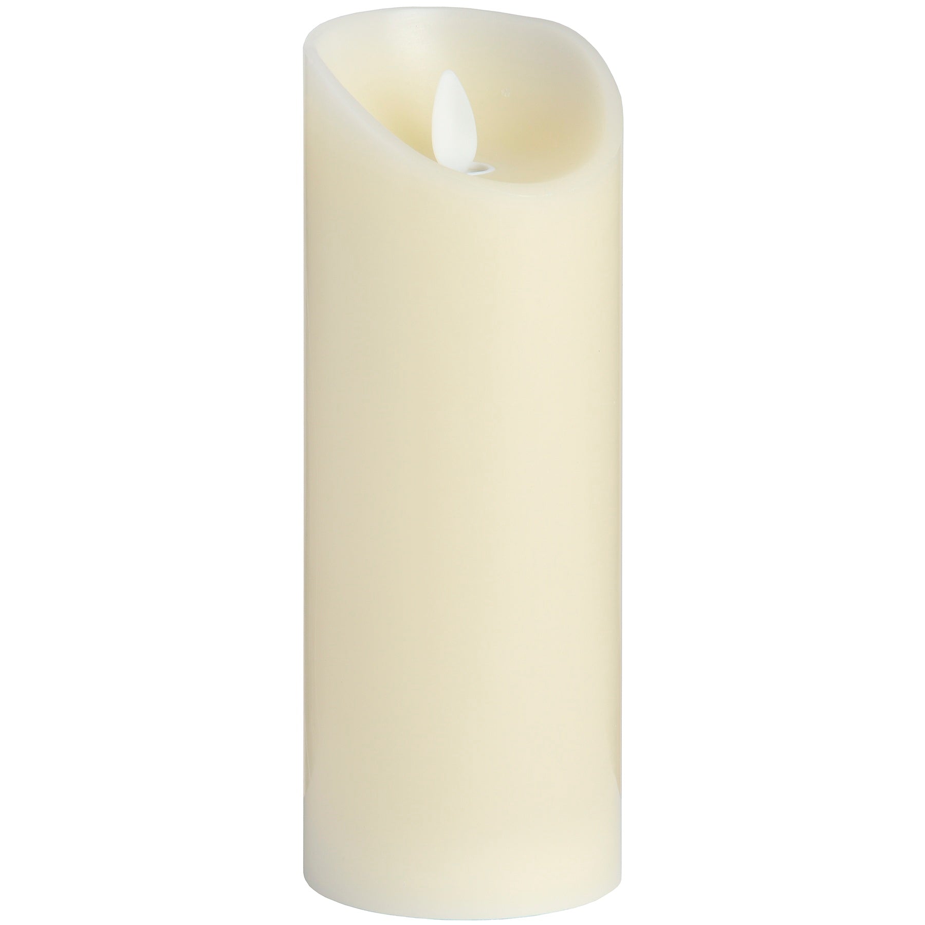 Luxe Collection 3 x 8 Cream Flickering Flame LED Wax Candle