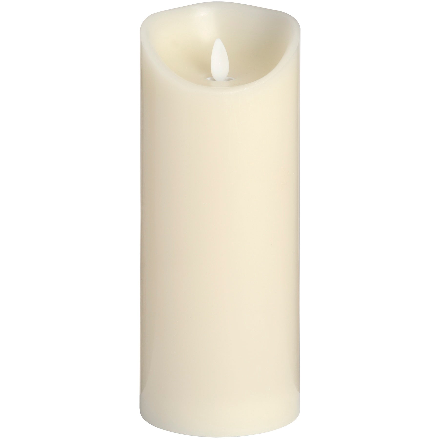 Luxe Collection 3.5 x9 Cream Flickering Flame LED Wax Candle