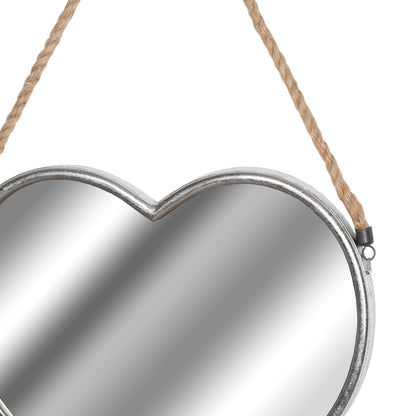 Set Of Two Heart Mirrors With Rope Detail