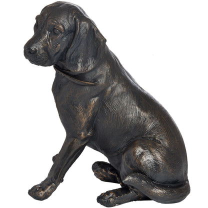 Sitting Spaniel In Antique Bronze