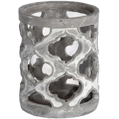 Small Stone Effect Patterned Candle Holder