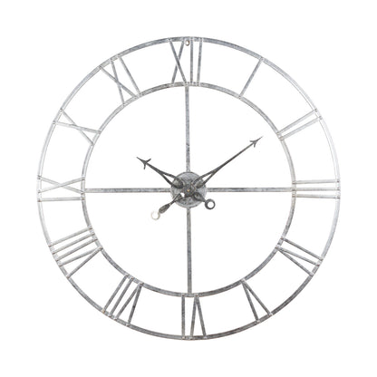 Large Silver Foil Skeleton Wall Clock