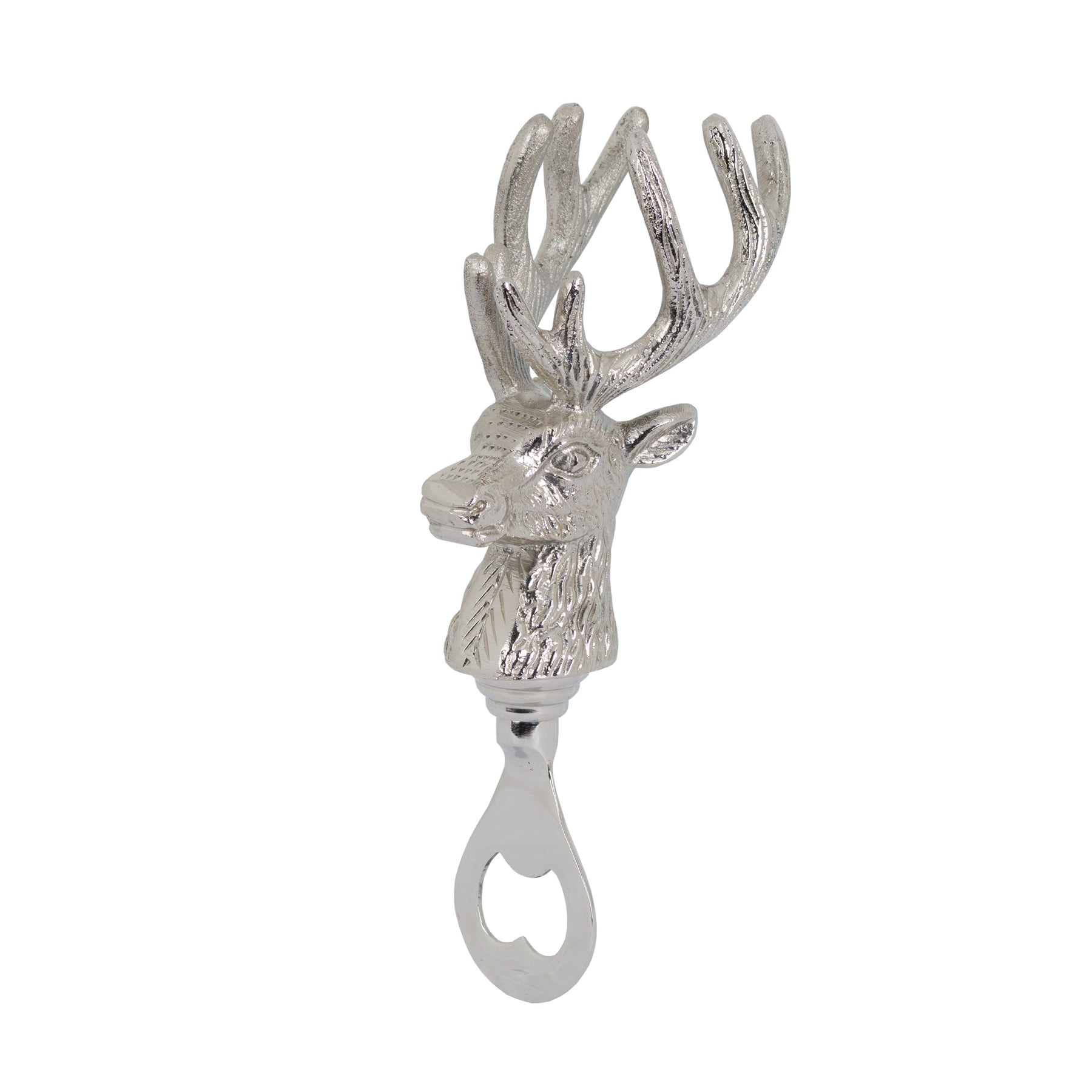 Nickel Stag Head Bottle Opener