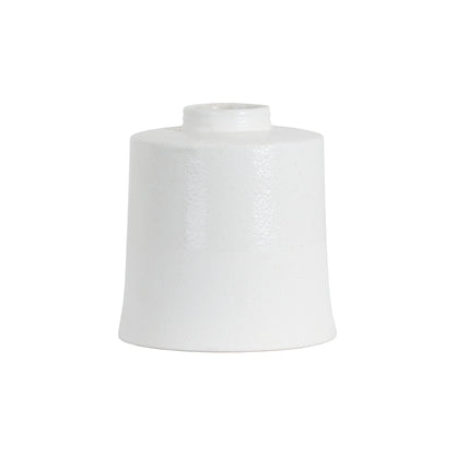 White With Grey Detail Large Cylindrical Ceramic Vase