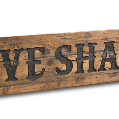 Love Shack Rustic Wooden Message Plaque