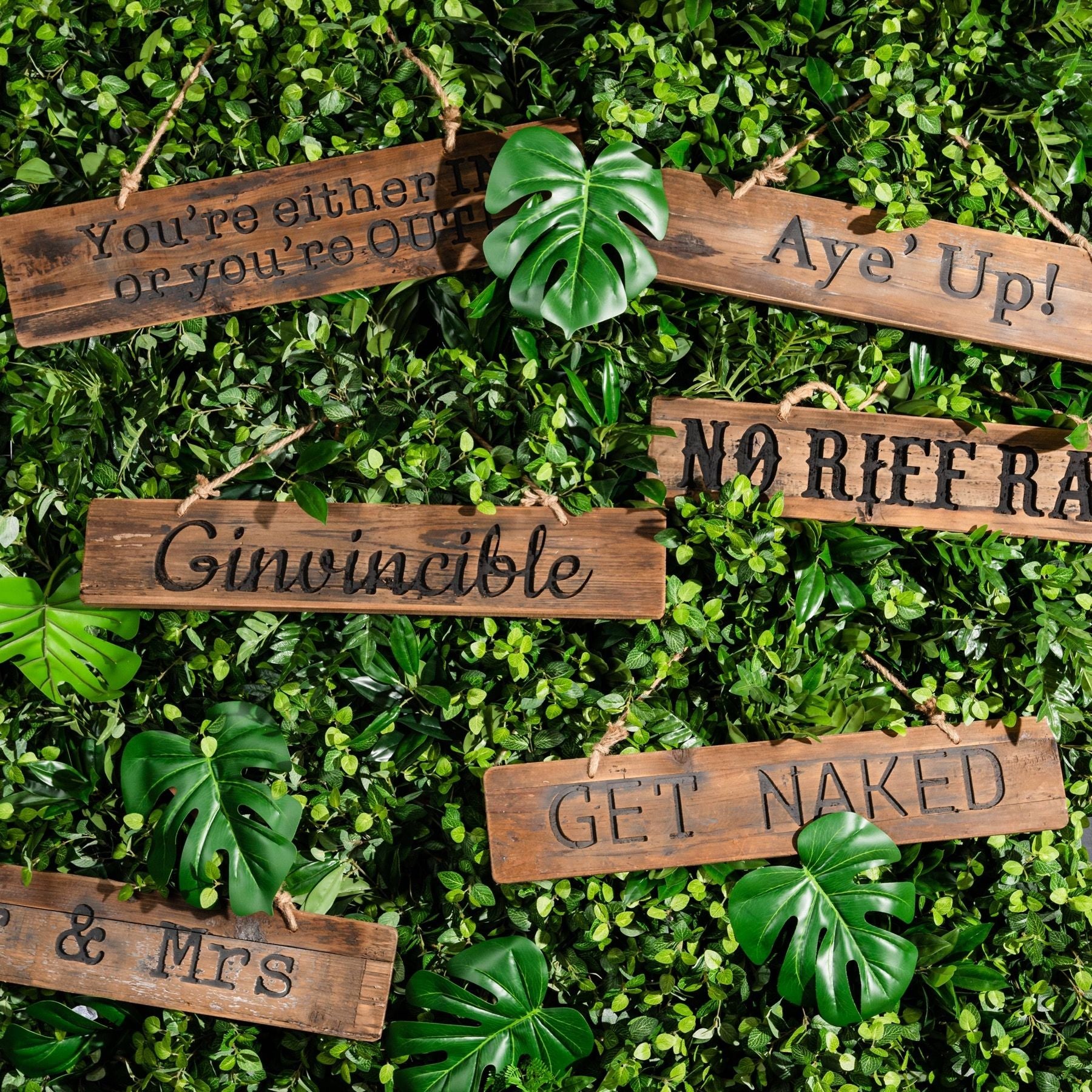 Ginvincible Rustic Wooden Message Plaque