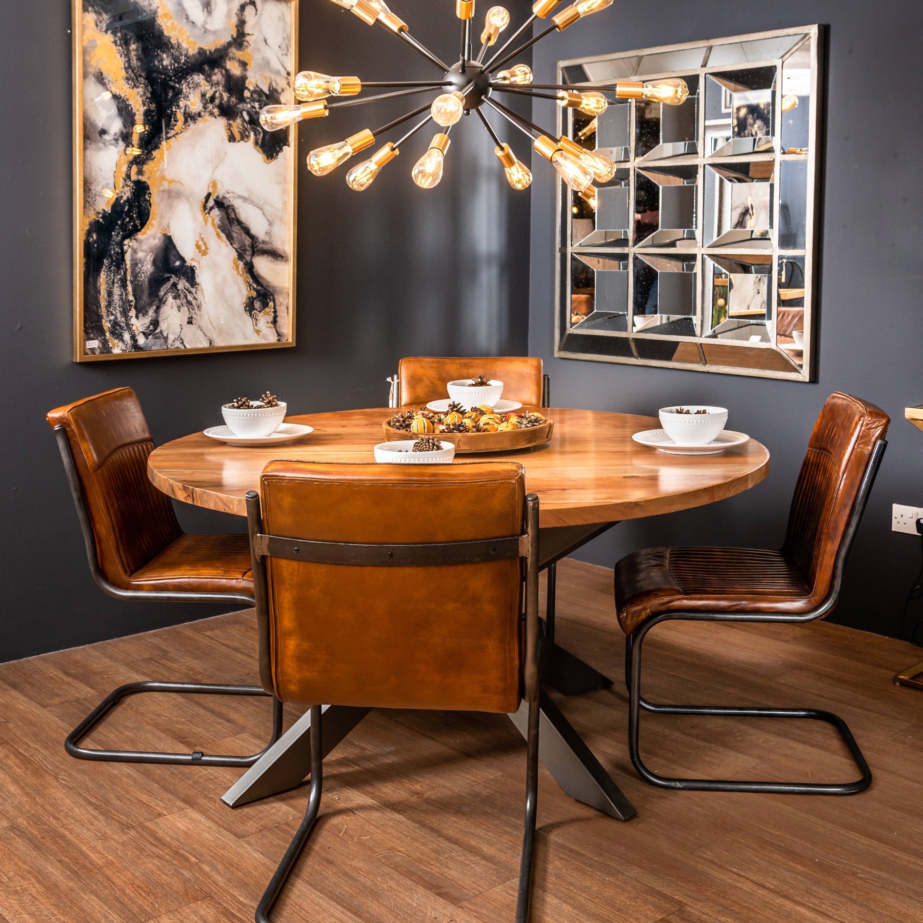 Live Edge Collection Large Round Dining Table