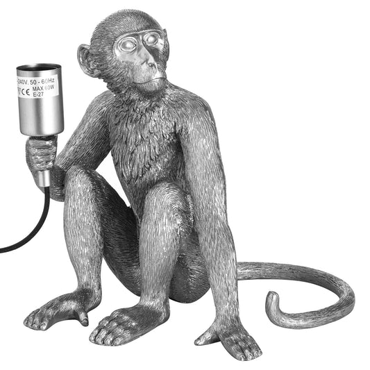 Ringo The Monkey Silver Table Lamp