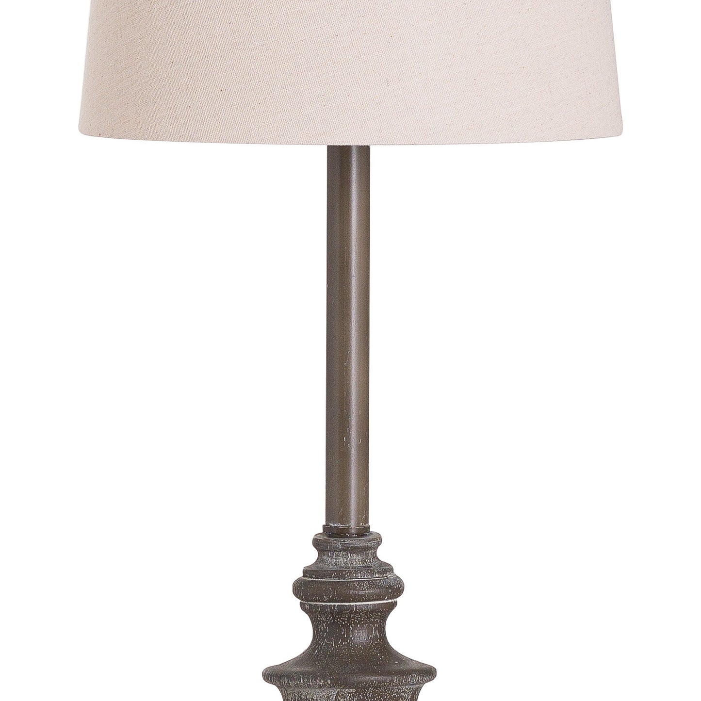 Calven Antiqued Table Lamp With Natural Shade