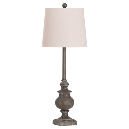 Calven Antiqued Table Lamp With Natural Shade