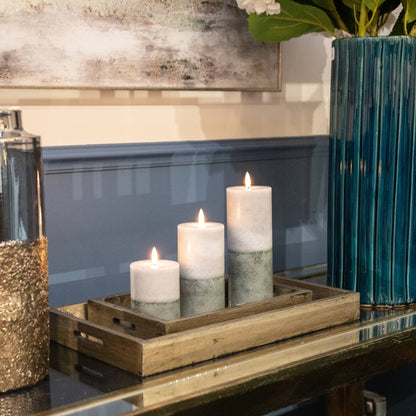 Luxe Collection Natural Glow 3x6 Stone LED Wax Candle