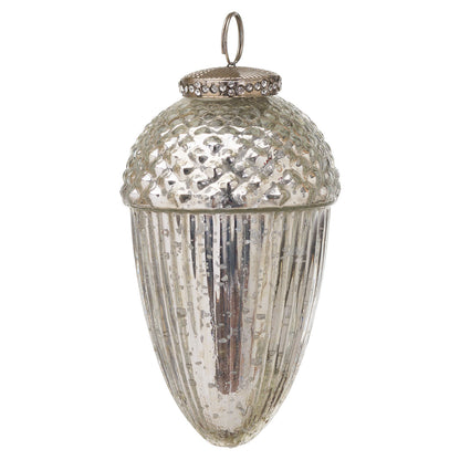 The Noel Collection Silver Large Hanging Acorn Decoration