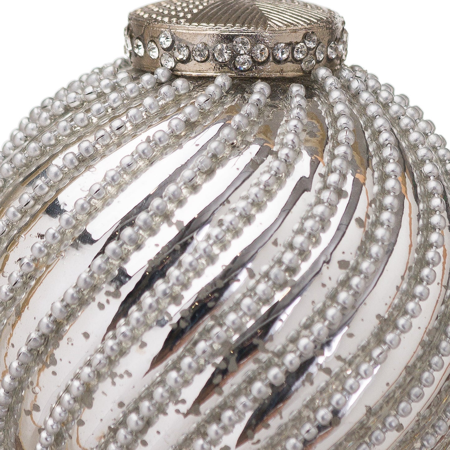 The Noel Collection Silver Jewel Swirl Large Bauble