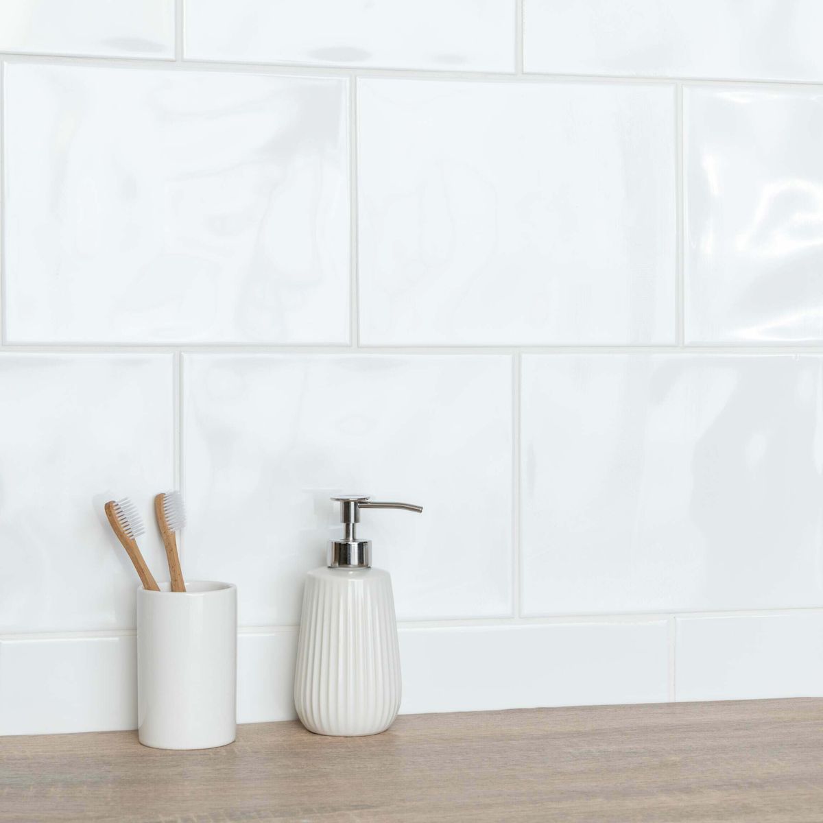 Timeless Bumpy White Gloss Tiles 250x200