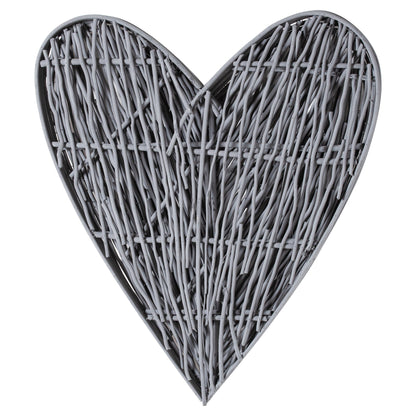 Large Grey Willow Branch Heart