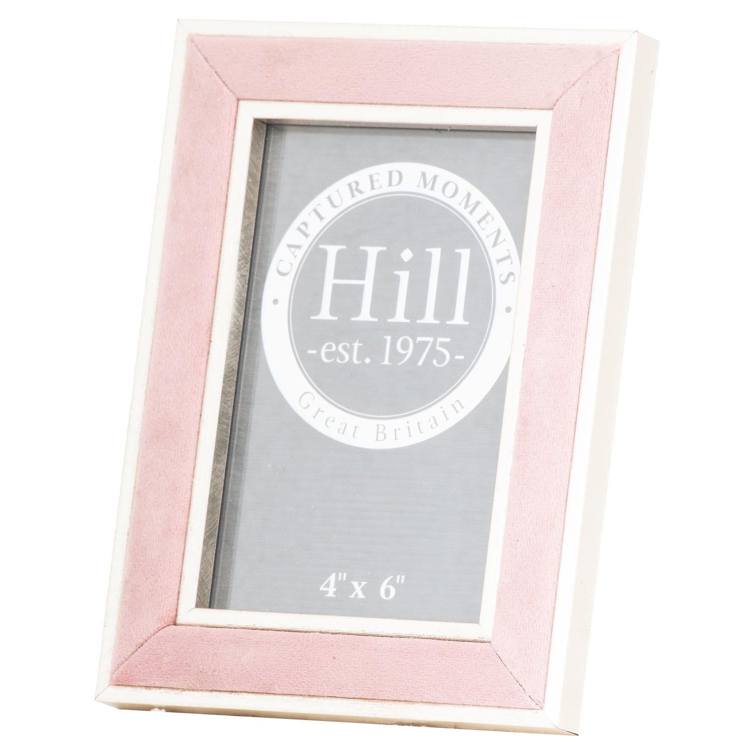 Silver Edged  Pink Velvet 4X6 Photo Frame