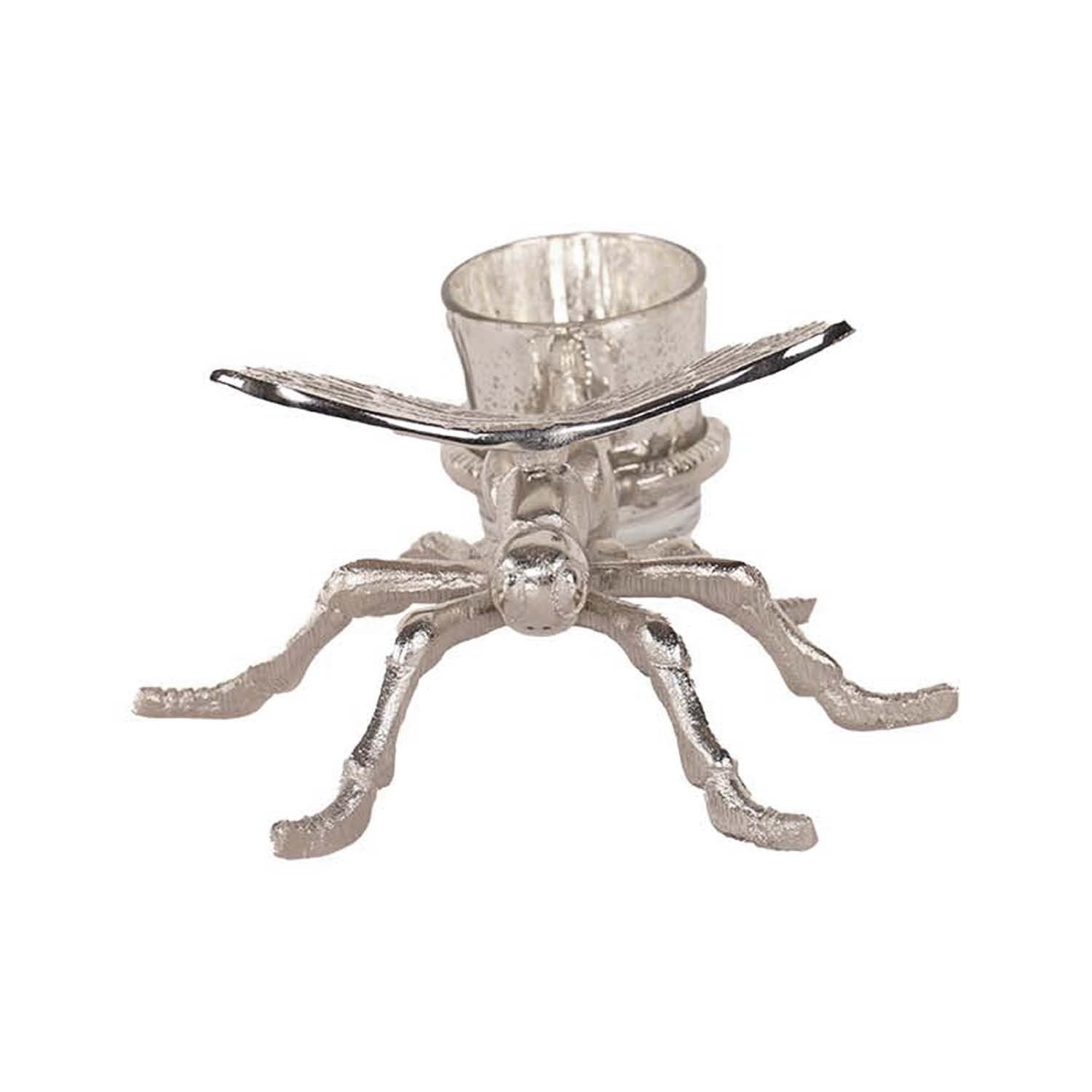 Silver Dragonfly Tealight Holder