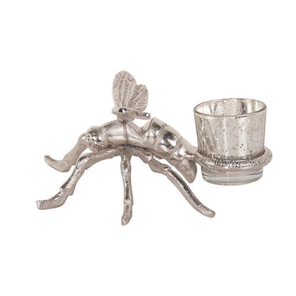 Silver Dragonfly Tealight Holder