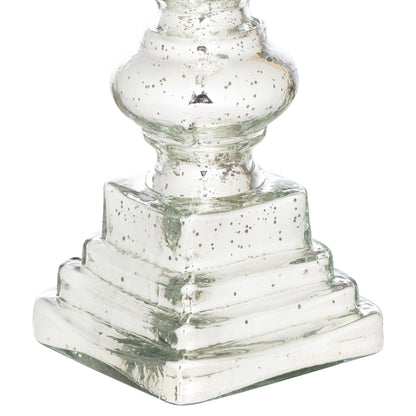 Mercury Effect Glass Top Tall Candle Pillar Holder