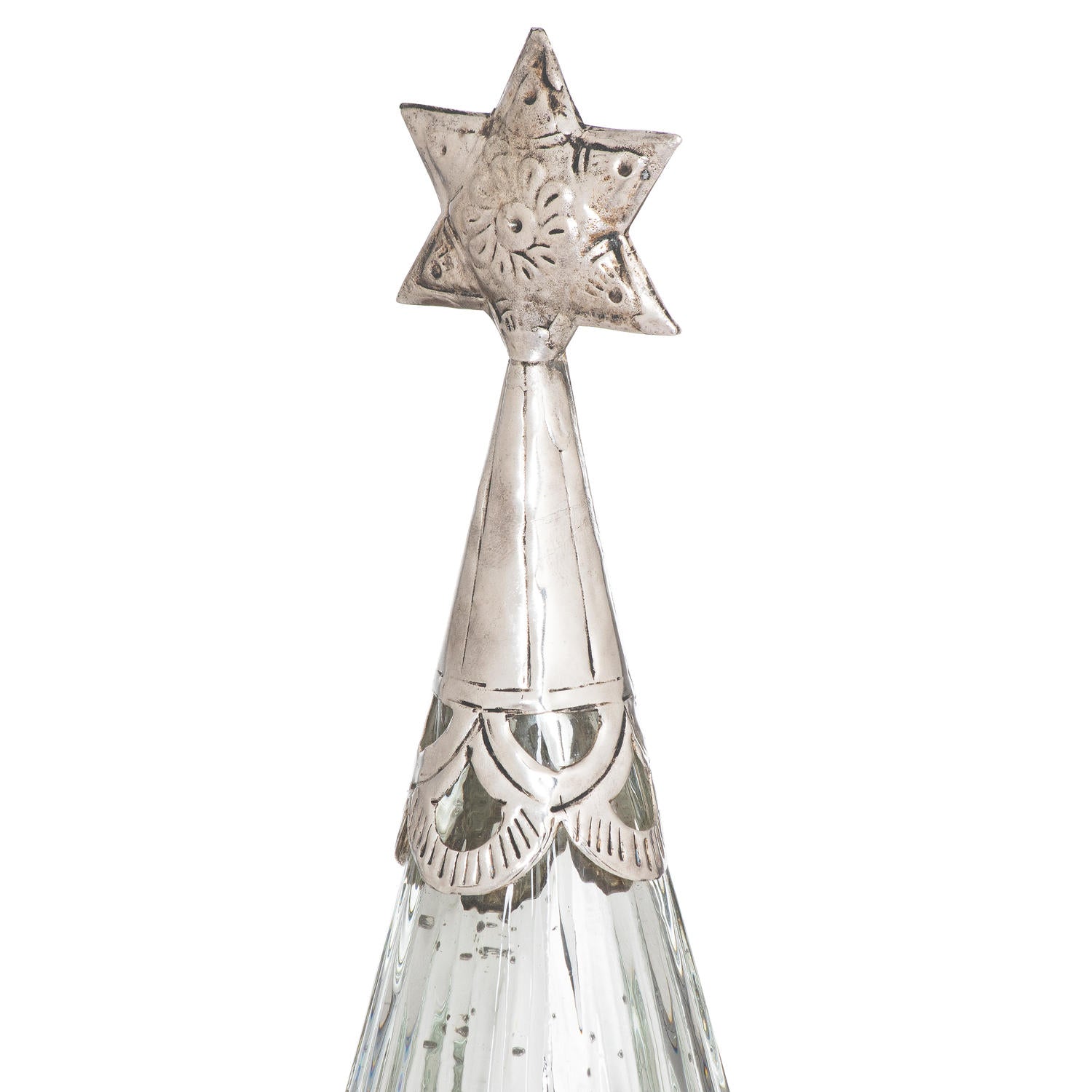 The Noel Collection Star Topped Glass Decorative Medium Tree