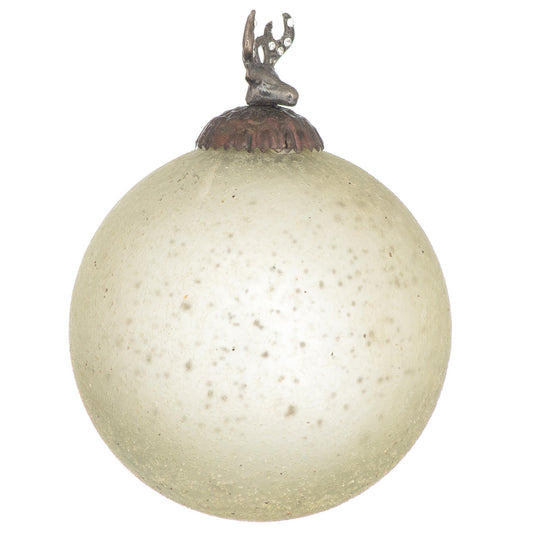 The Noel Midnight Silver Collection Stag Top Bauble