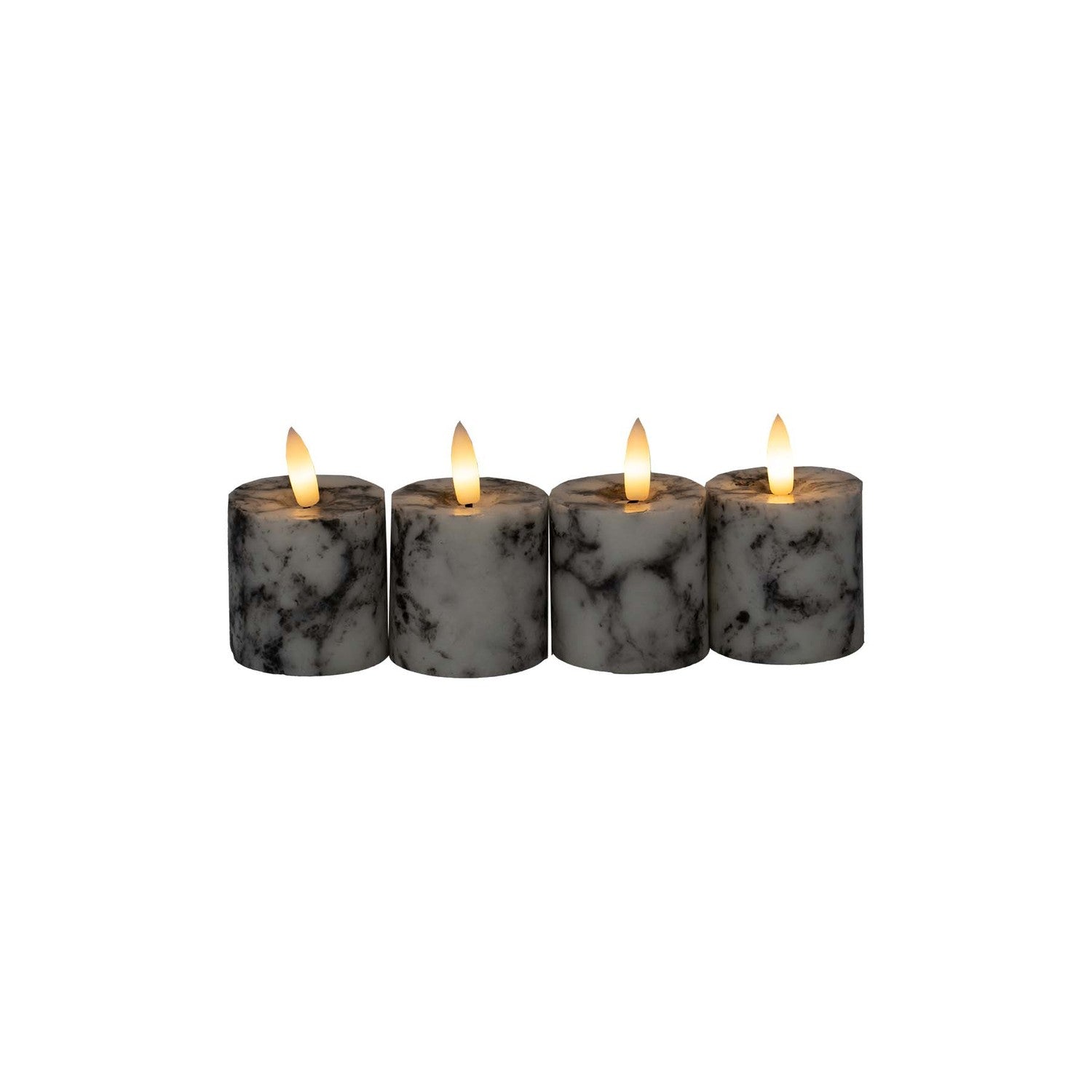 Luxe Collection Natural Glow Marble Set of 4 LED Votives