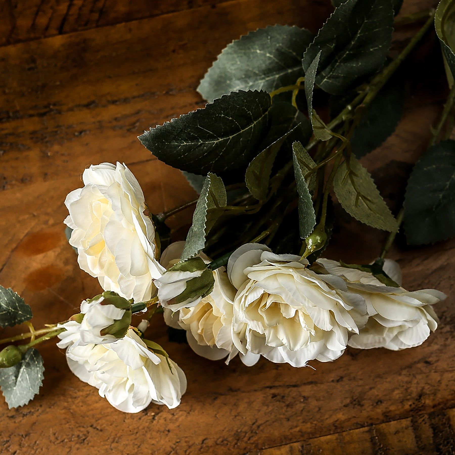 Soft White Cottage Rose Stem