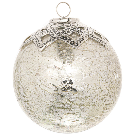 The Noel Collection Mercury Diamond Crested Large Bauble