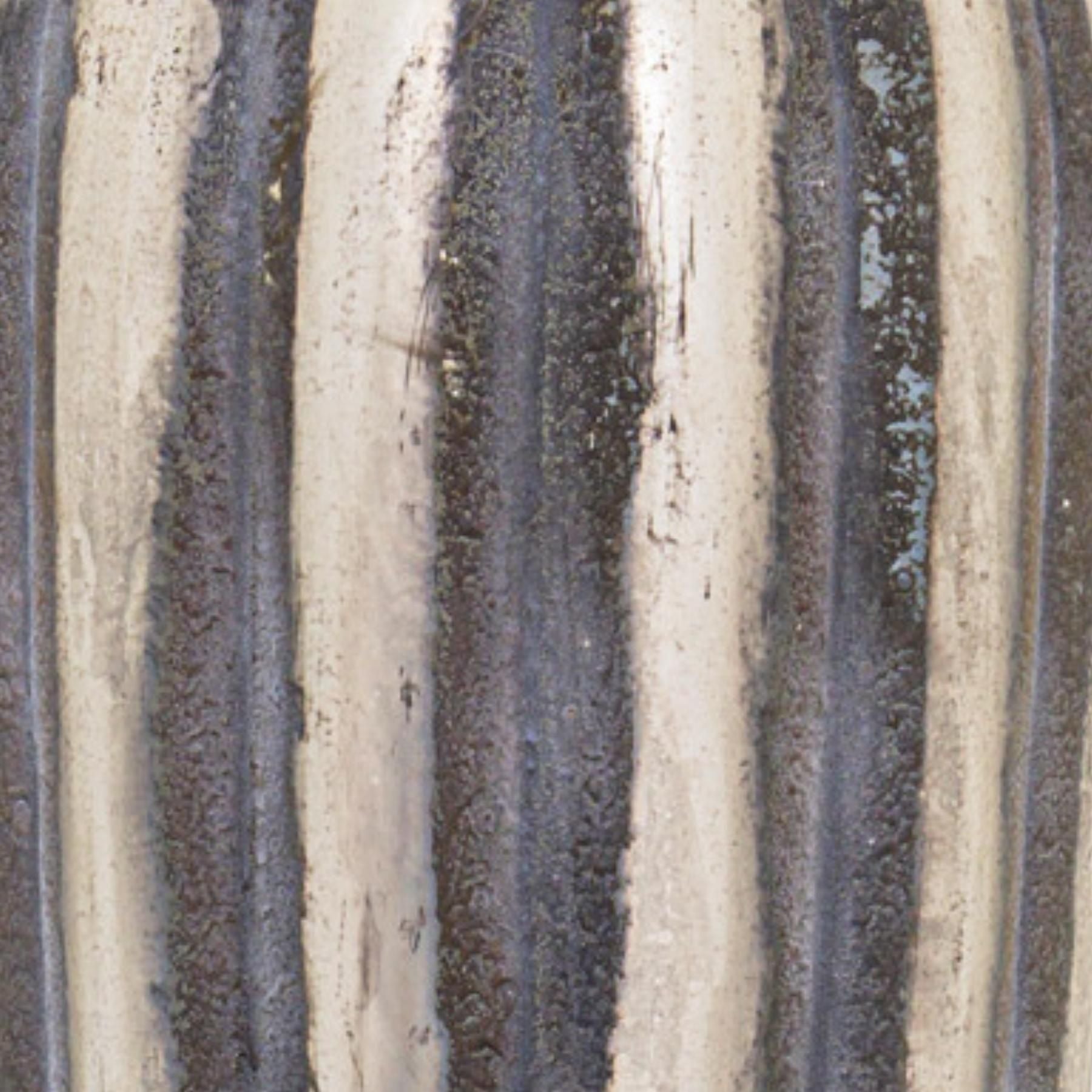 Burnished And Grey Striped Small Vase