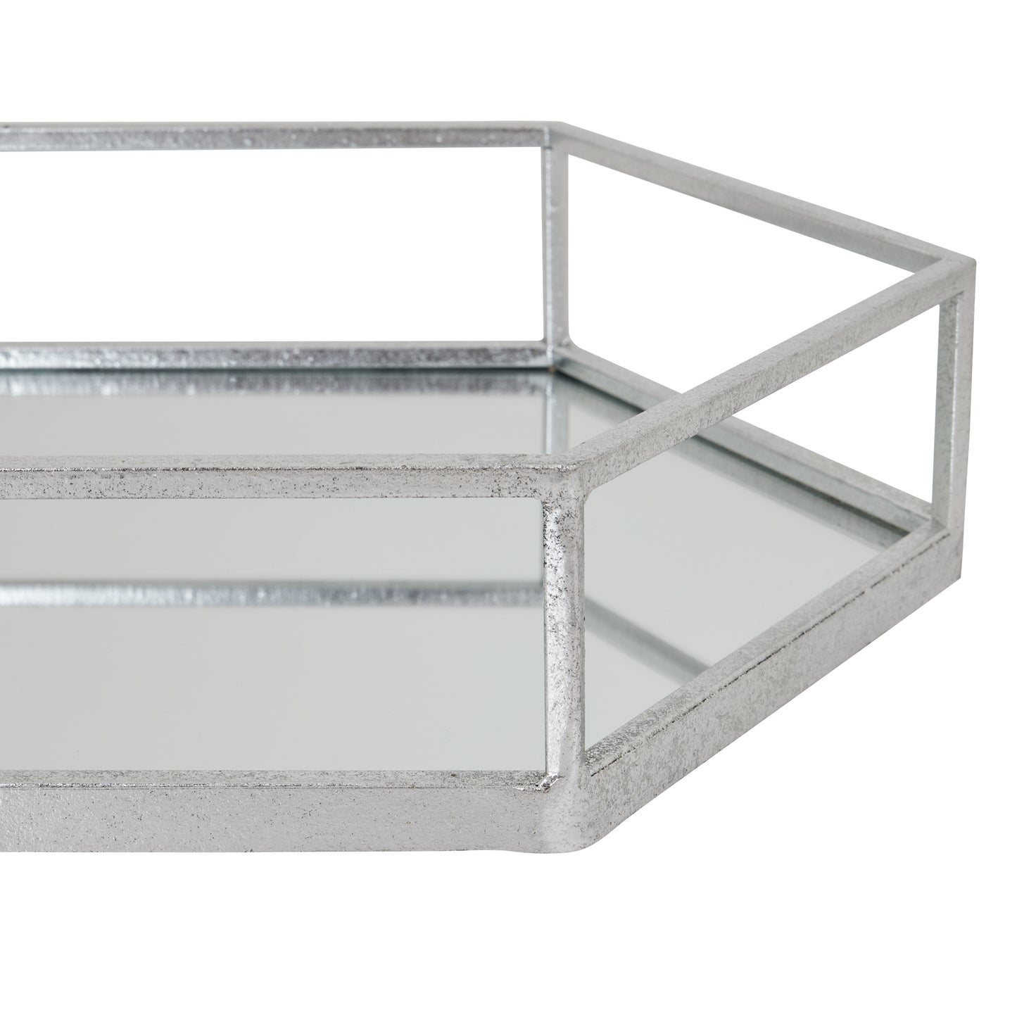 Silver Hexagon Set Of Two Trays