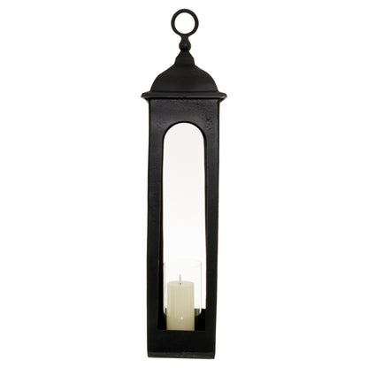 Farrah Collection Black Cast Tall Loop Top Lantern