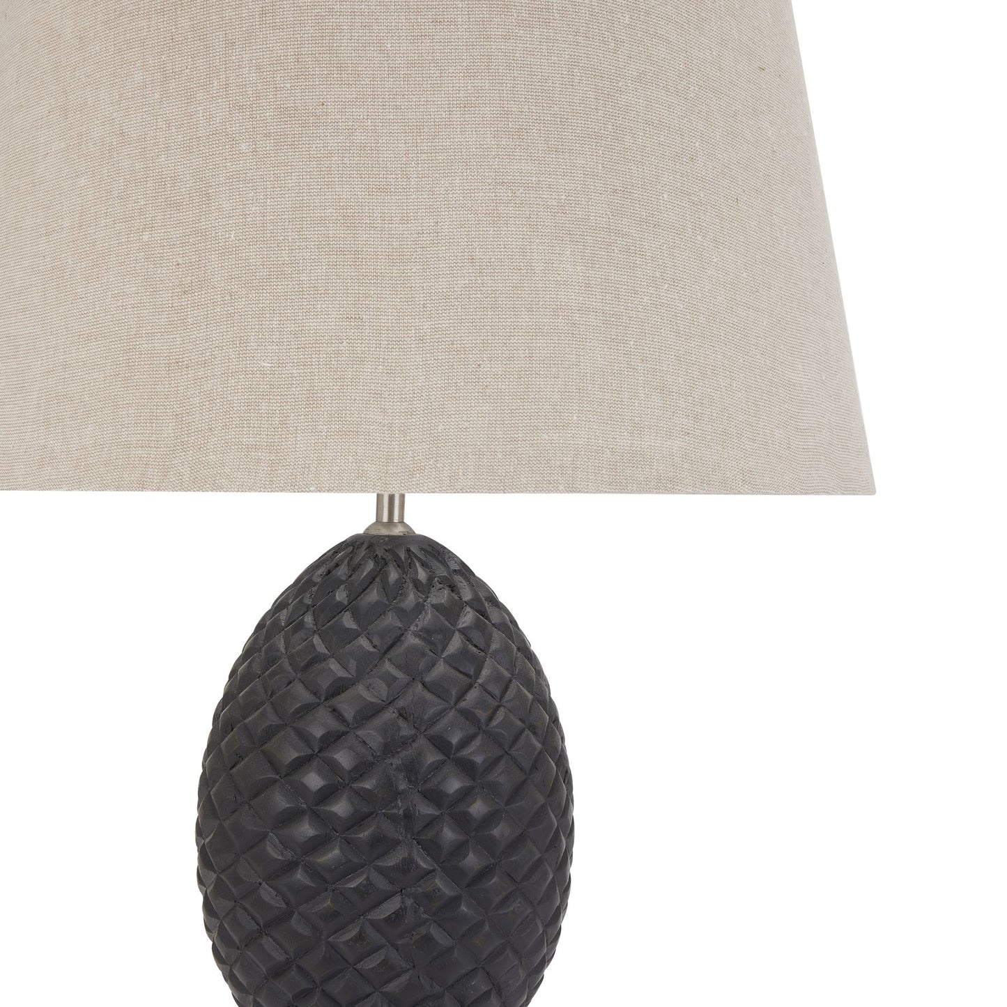 Delaney Grey Pineapple  Lamp With Linen Shade