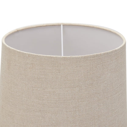 Delaney Grey Bead Candlestick Lamp With Linen Shade