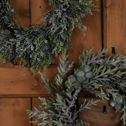 Frosted Pine Wreath With Pinecones