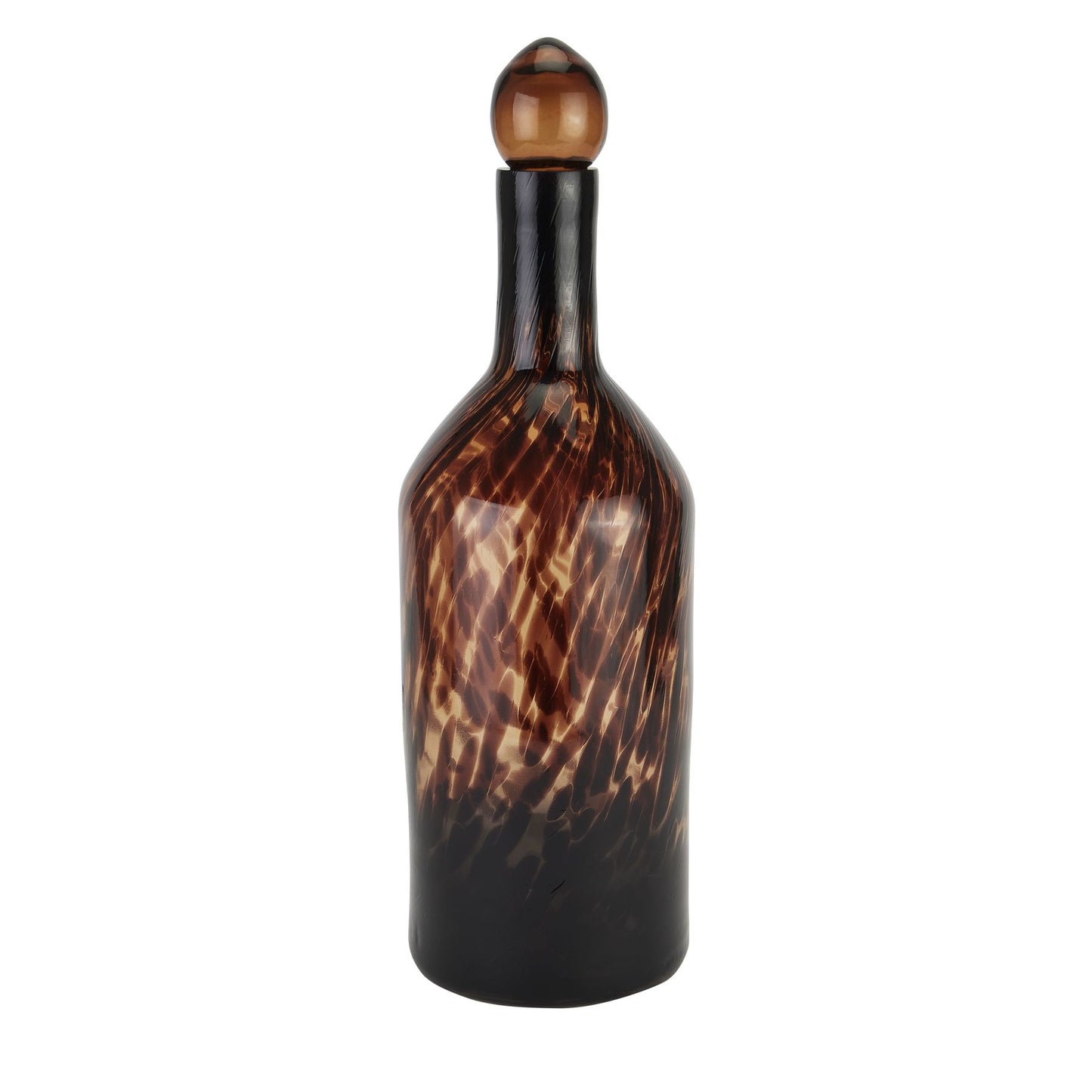 Amber Dapple Tall Bottle With Stopper