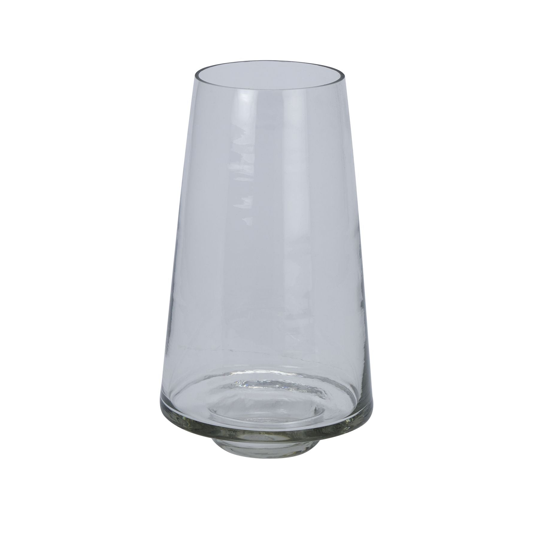 Clear Glass Tapered Vase