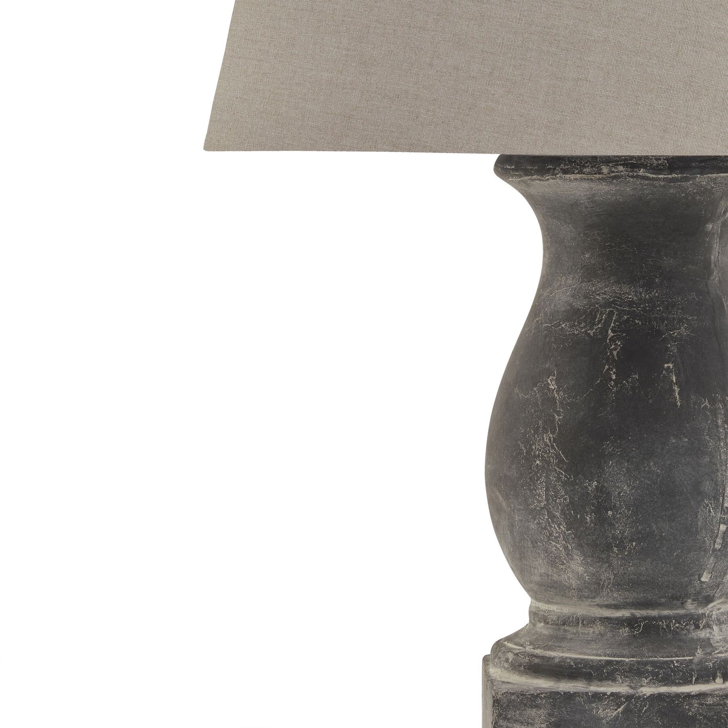 Amalfi Grey Pillar Table Lamp With Linen Shade