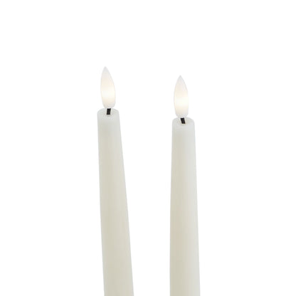 Luxe Collection S/2 Taupe LED Wax Dinner Candles