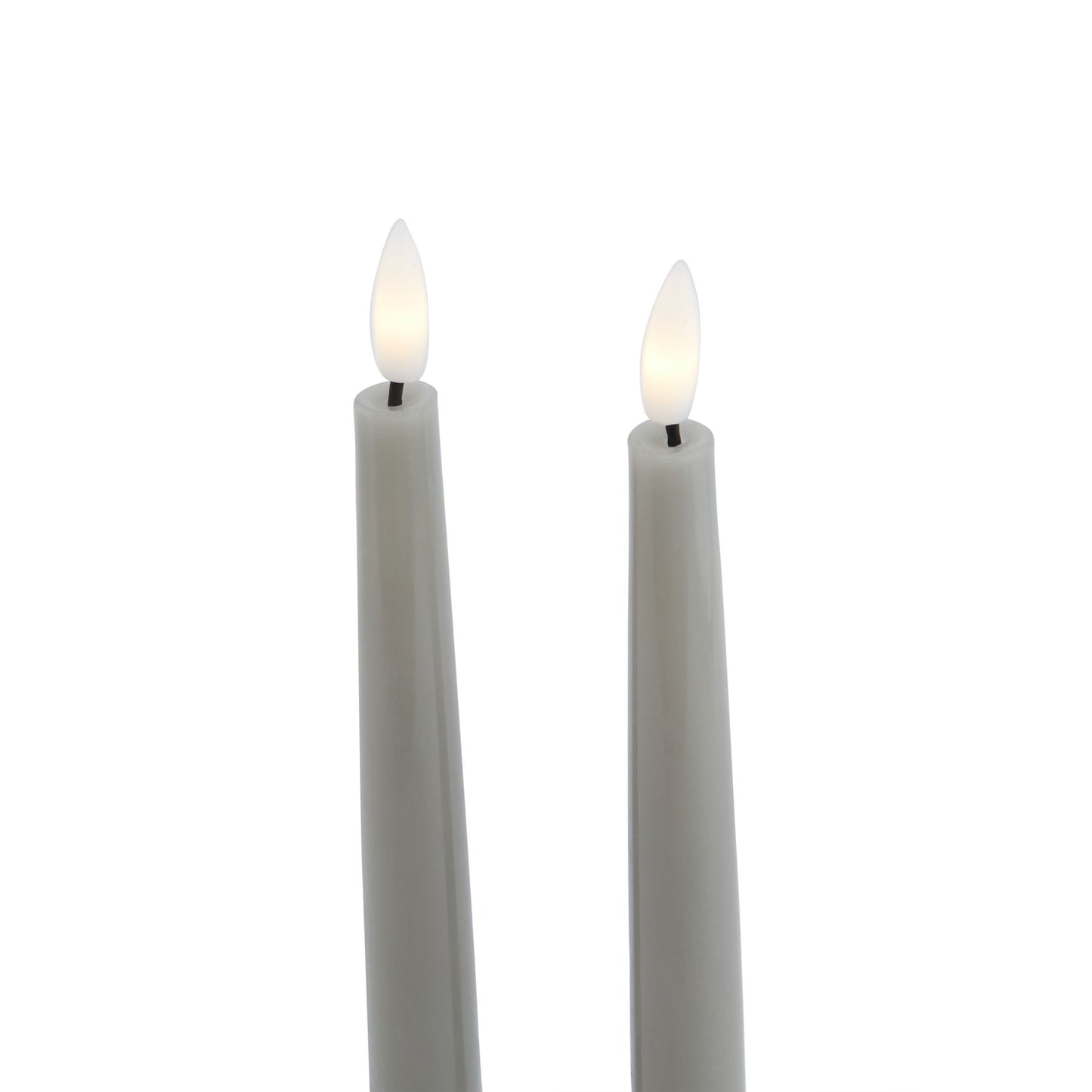 Luxe Collection S/2 Grey LED Wax Dinner Candles