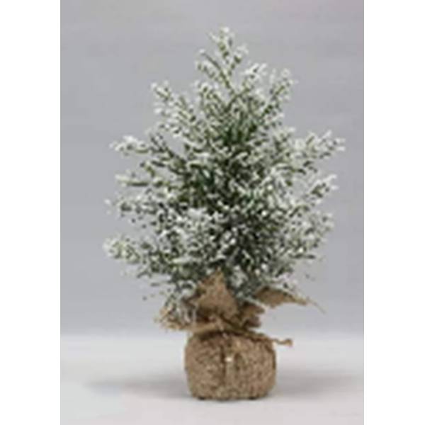 Small Faux Frosted Fir Tree With Hessian Covered Base