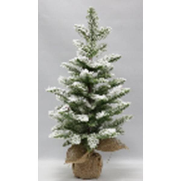 Small Faux Frosted Spruce Tree With Hessian Base