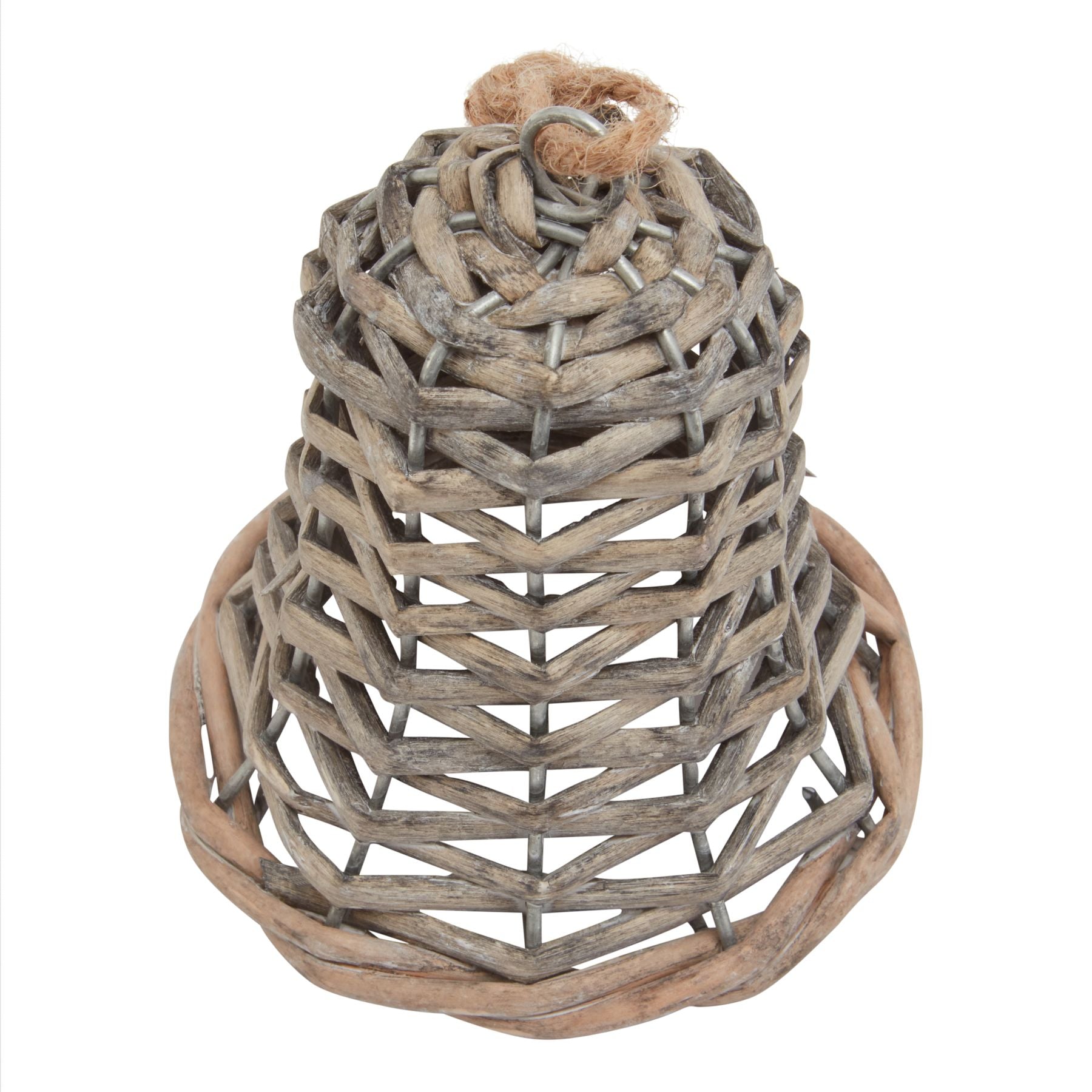 The Noel Collection Small Wicker Bell Decoration