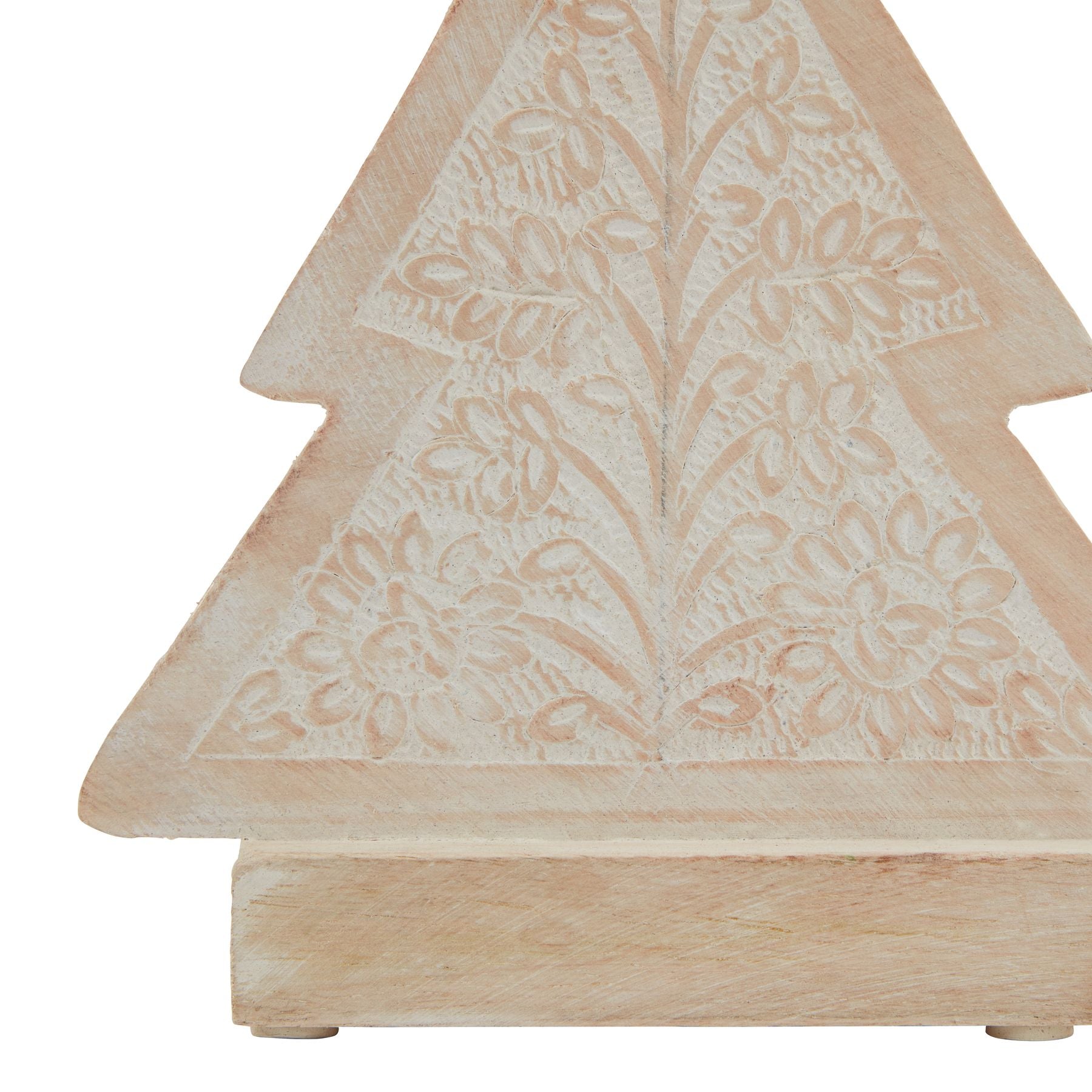 White Wash Collection Wooden Patterned Decorative Tree