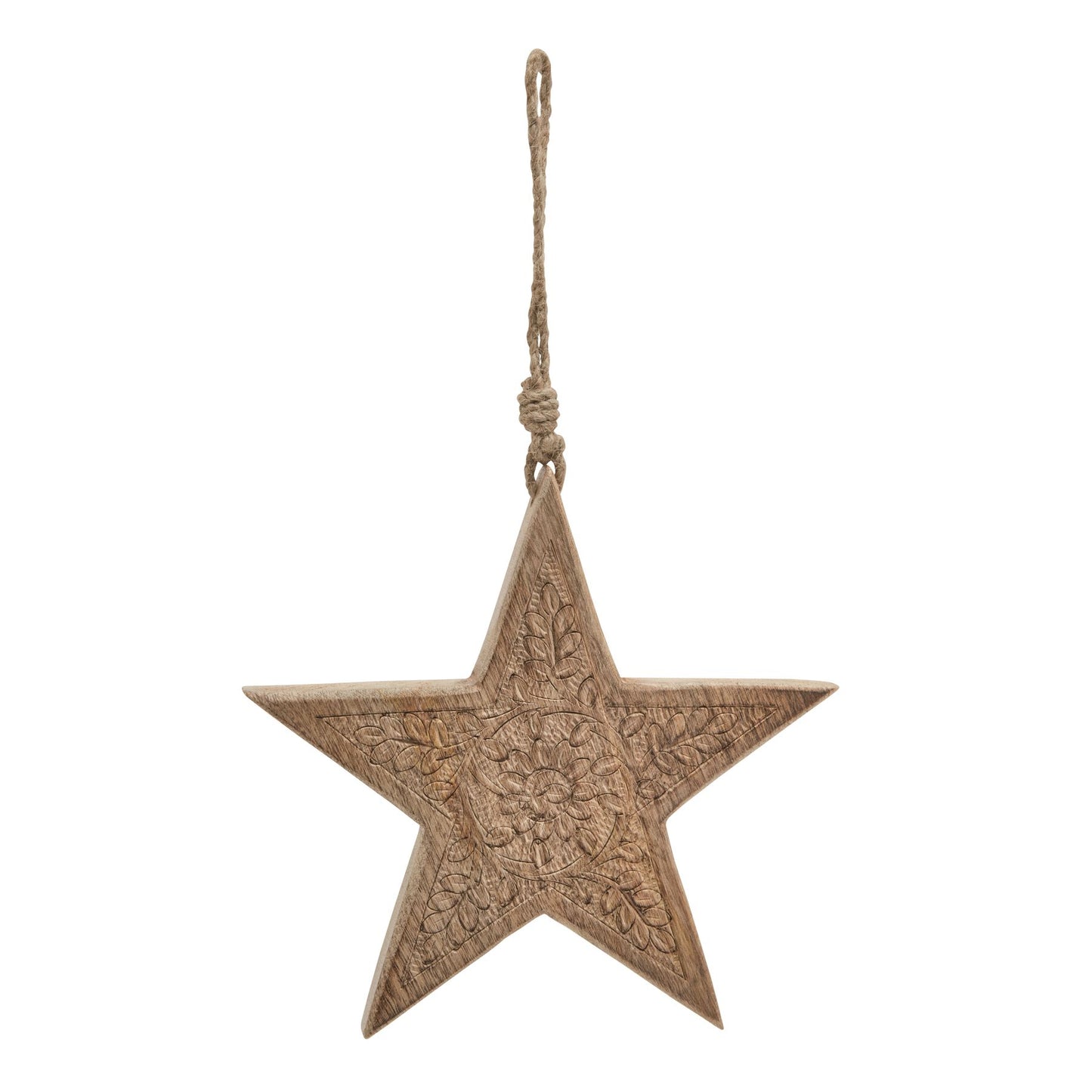 Natural Wooden Patterned Hanging Star